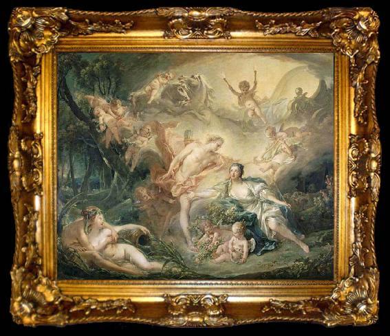 framed  Francois Boucher Apollo Revealing his Divinity before the Shepherdess Isse, ta009-2